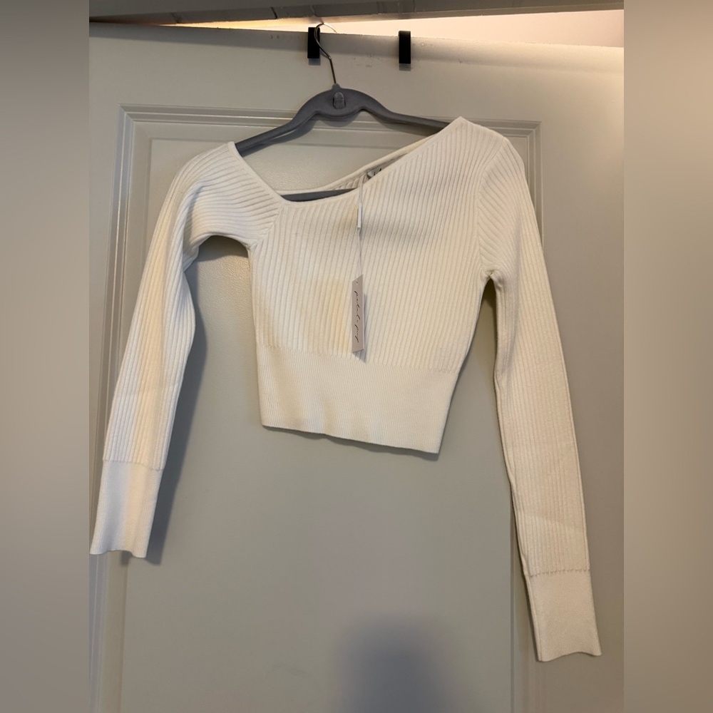 Petal and Pup Cream Ribbed Knit Top